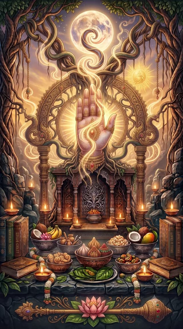 Hasta nakshatra — Savitar (aspect of the Sun, the divine enabler), symbolised by a hand or closed fist