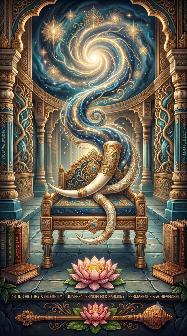 Uttara Ashadha nakshatra — Vishwadevas (the universal or 'all-gods'), symbolised by an elephant tusk, or planks of a bed