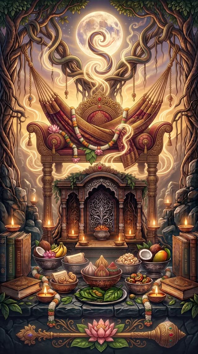 Uttara Phalguni nakshatra — Aryaman (god of contracts and patronage), symbolised by back legs of a bed