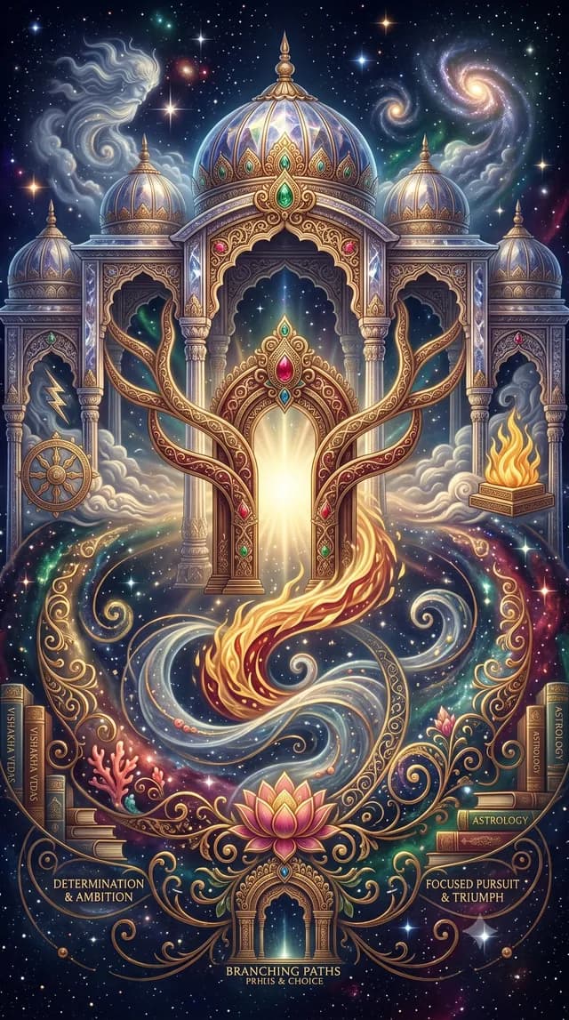 Vishakha nakshatra — Indra-Agni (the combined power of kingship and fire), symbolised by a decorated archway or triumphal gate
