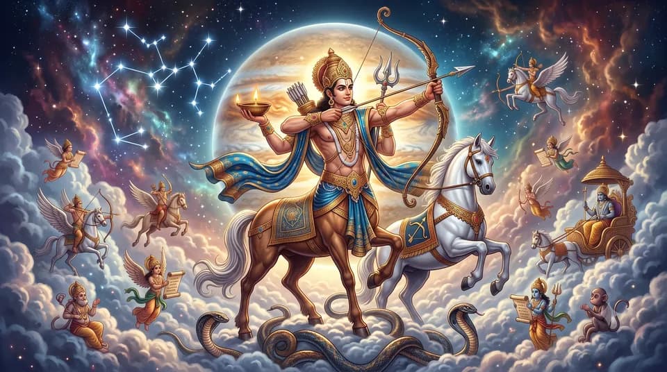 Dhanu (Sagittarius) — ruled by Jupiter, symbolised by the archer