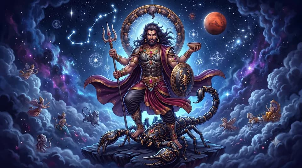 Vrishchika (Scorpio) — ruled by Mars, symbolised by the scorpion